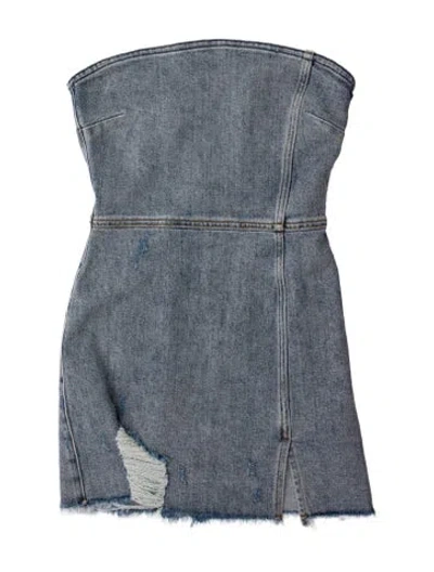 Pre-owned Ser.o.ya Strapless Mini Dress W/ Tags In Blue
