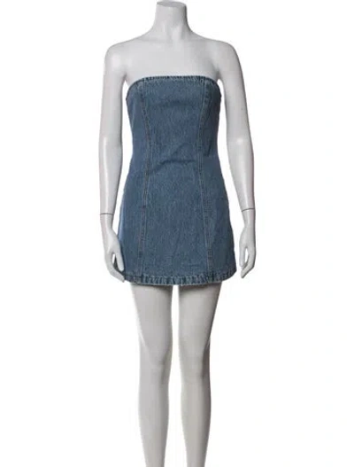 Pre-owned Ser.o.ya Strapless Mini Dress W/ Tags In Blue