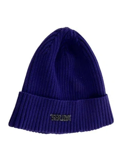 Pre-owned Ser.o.ya Striped Beanie In Purple