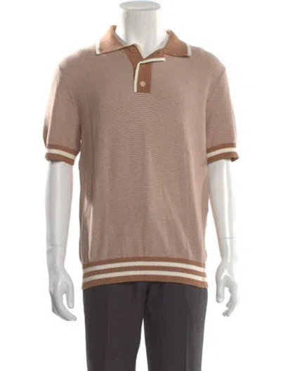 Pre-owned Ser.o.ya Striped Collar Polo Shirt In Neutral
