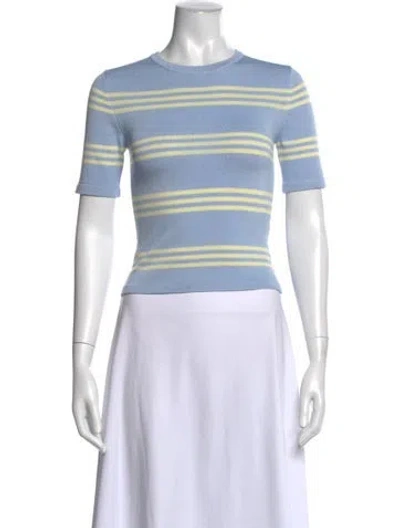 Pre-owned Ser.o.ya Striped Crew Neck Crop Top In Blue