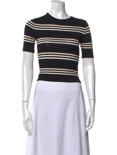 Pre-owned Ser.o.ya Striped Crew Neck Sweater In Black/white