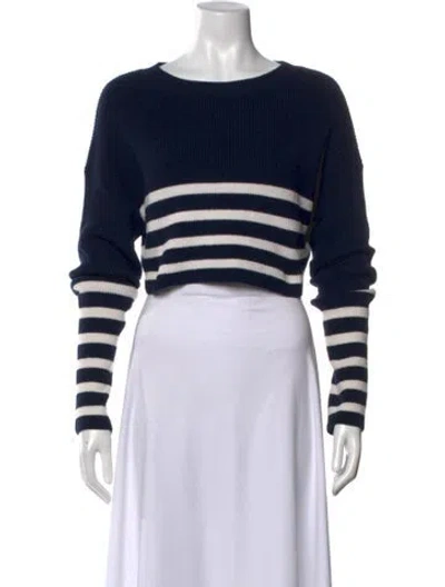 Pre-owned Ser.o.ya Striped Crew Neck Sweater In Blue
