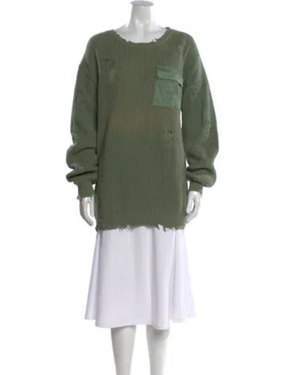 Pre-owned Ser.o.ya Striped Crew Neck Sweater In Green