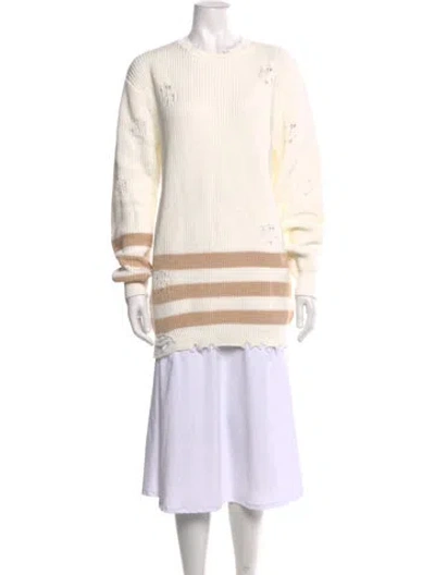 Pre-owned Ser.o.ya Striped Crew Neck Sweater In Neutral