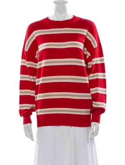 Pre-owned Ser.o.ya Striped Crew Neck Sweater In Red