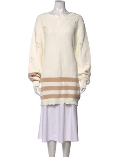 Pre-owned Ser.o.ya Striped Crew Neck Sweater W/ Tags In Neutrals