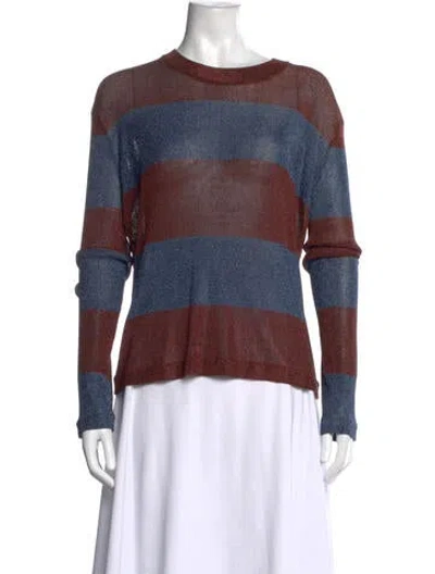 Pre-owned Ser.o.ya Striped Crew Neck Top W/ Tags In Blue