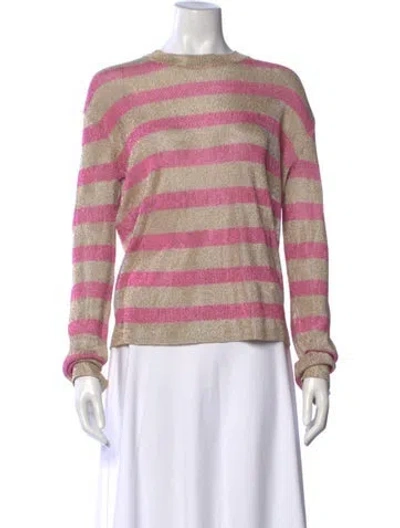 Pre-owned Ser.o.ya Striped Crew Neck Top W/ Tags In Pink