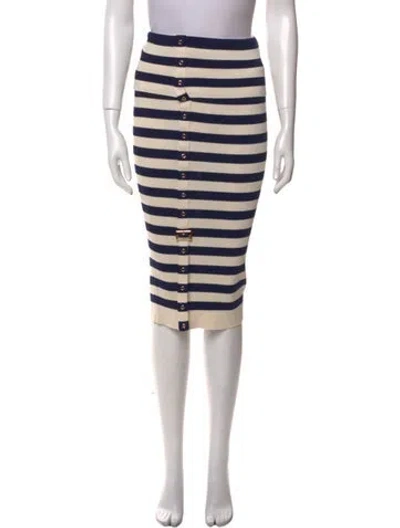 Pre-owned Ser.o.ya Striped Knee-length Skirt In Neutral