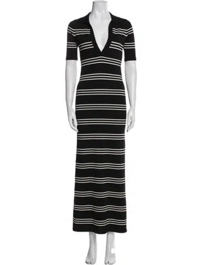 Pre-owned Ser.o.ya Striped Long Dress W/ Tags In Blue