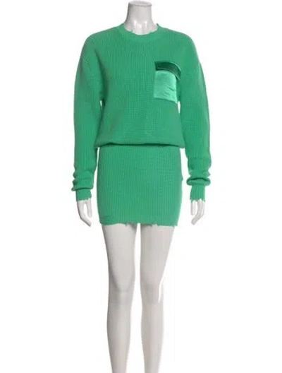 Pre-owned Ser.o.ya Striped Mini Dress In Green