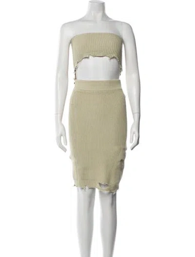 Pre-owned Ser.o.ya Striped Mini Dress In Neutral