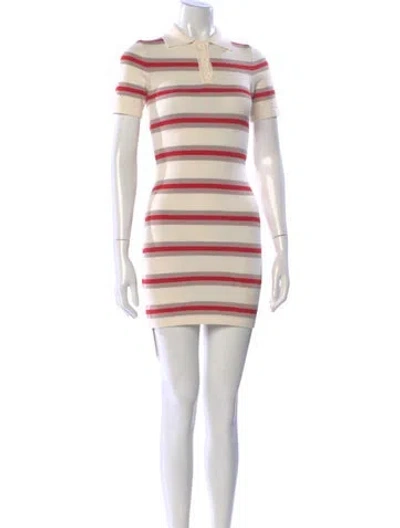 Pre-owned Ser.o.ya Striped Mini Dress In Neutral