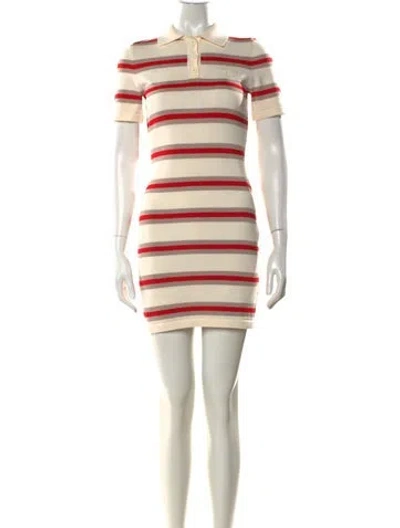 Pre-owned Ser.o.ya Striped Mini Dress In Neutral