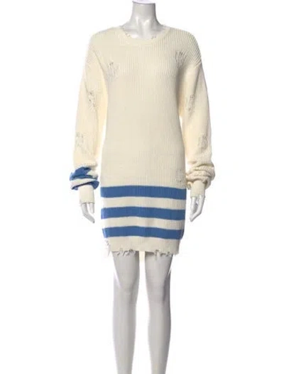 Pre-owned Ser.o.ya Striped Mini Dress In Neutrals