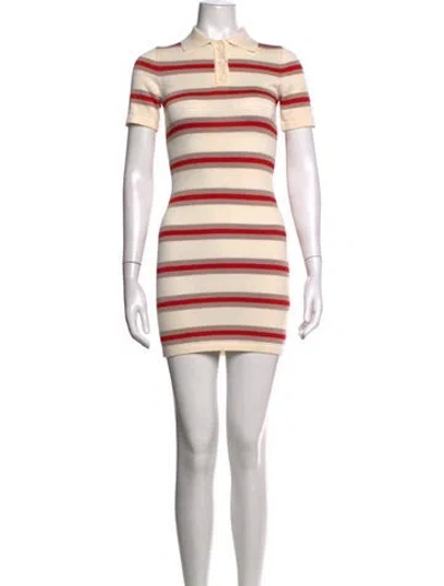 Pre-owned Ser.o.ya Striped Mini Dress In Neutrals