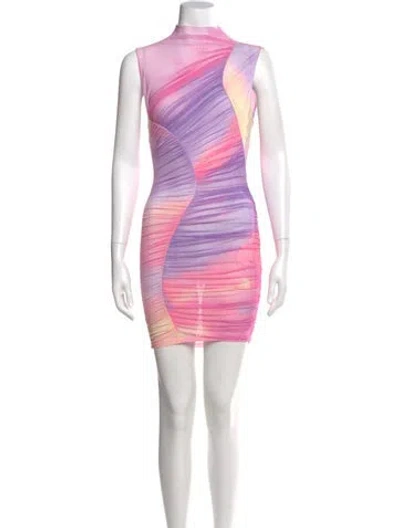 Pre-owned Ser.o.ya Striped Mini Dress In Pink