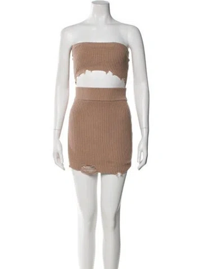 Pre-owned Ser.o.ya Striped Mini Dress W/ Tags In Neutral