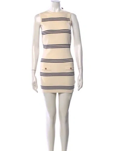 Pre-owned Ser.o.ya Striped Mini Dress W/ Tags In Neutral