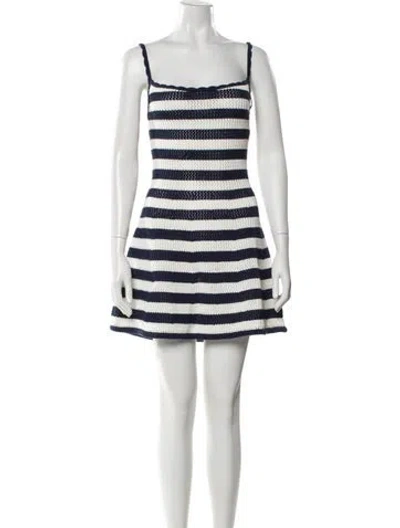 Pre-owned Ser.o.ya Striped Mini Dress W/ Tags In White