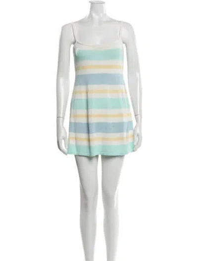 Pre-owned Ser.o.ya Striped Mini Dress W/ Tags In White