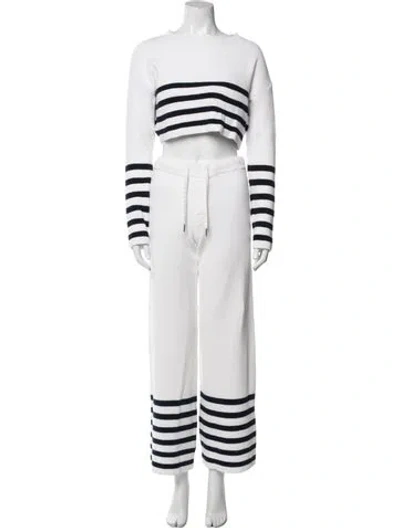 Pre-owned Ser.o.ya Striped Pant Set In White