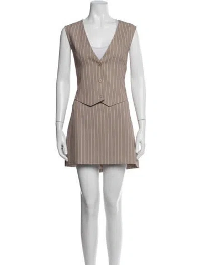 Pre-owned Ser.o.ya Striped Skirt Suit W/ Tags In Neutrals