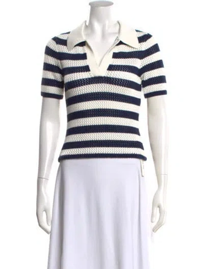 Pre-owned Ser.o.ya Striped V-neck Polo W/ Tags In Multicolor