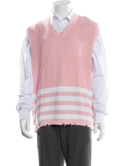 Pre-owned Ser.o.ya Striped V-neck Sweater Vest In Pink