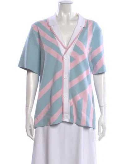 Pre-owned Ser.o.ya Striped V-neck Sweater W/ Tags In Pink