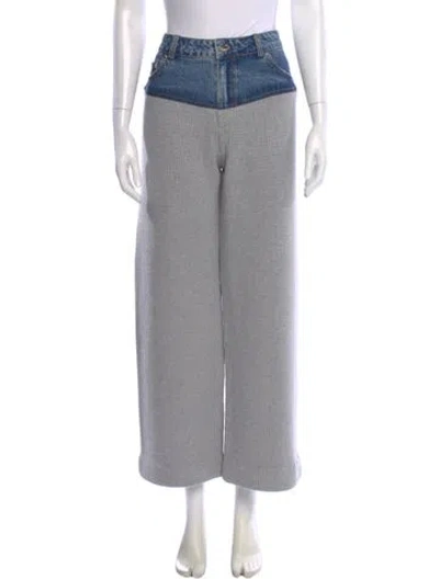 Pre-owned Ser.o.ya Striped Wide Leg Pants W/ Tags In Gray