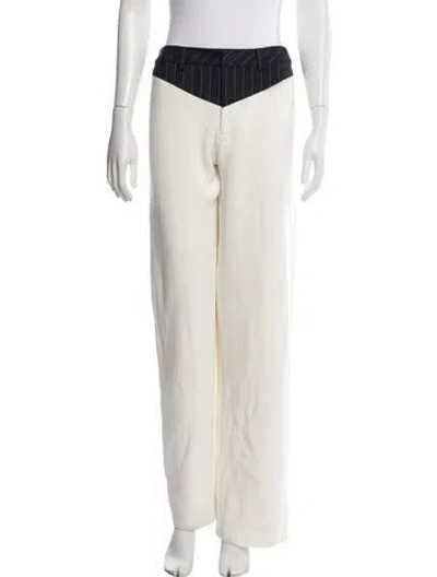 Pre-owned Ser.o.ya Striped Wide Leg Pants In White