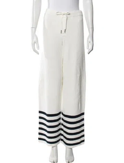 Pre-owned Ser.o.ya Striped Wide Leg Pants In White