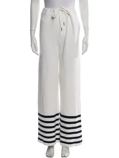 Pre-owned Ser.o.ya Striped Wide Leg Pants In White