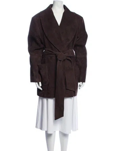 Pre-owned Ser.o.ya Suede Jacket In Brown