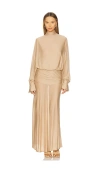 Ser.o.ya Swan Maxi Dress In Tan In 棕黄色