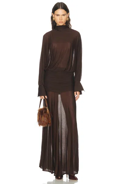 Ser.o.ya Swan Maxi Dress In Brown