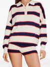 Ser.o.ya Taby Sweater Eggshell Stripe In Neutral