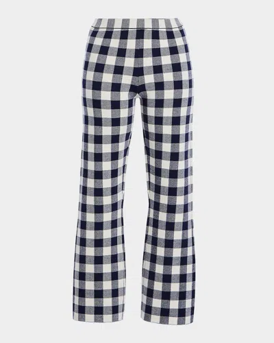 SER.O.YA TAILIA GINGHAM KNIT FLARE PANTS