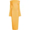 Ser.o.ya Seroya Tallulah Rib Knit Midi Dress In Papaya