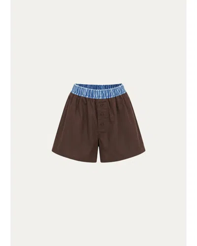 Ser.o.ya Tama Boxer Shorts In Bosun Brown