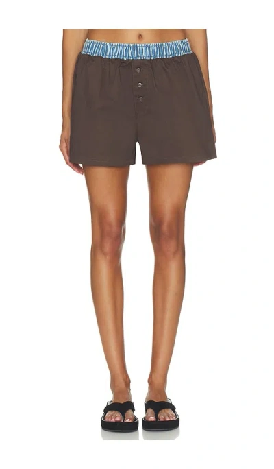 Ser.o.ya Tama Poplin Short In Brown