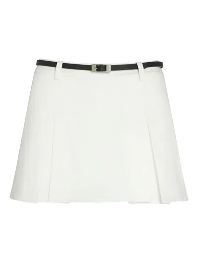 Ser.o.ya Tash Poplin Skort With Leather Belt In White