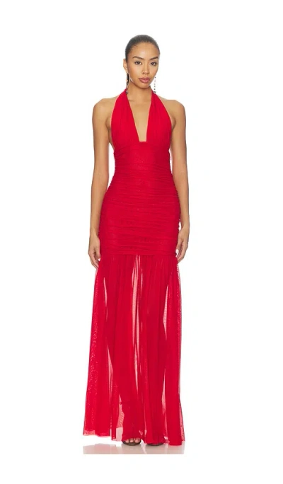 Ser.o.ya Teghan Mesh Dress In Red