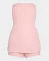 Ser.o.ya Terry Boucle Romper In Coral Blush