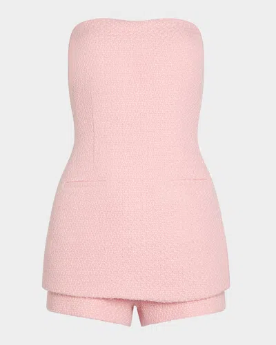 Ser.o.ya Terry Boucle Romper In Coral Blush