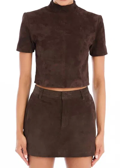 Ser.o.ya Tessi Suede Top In Brown