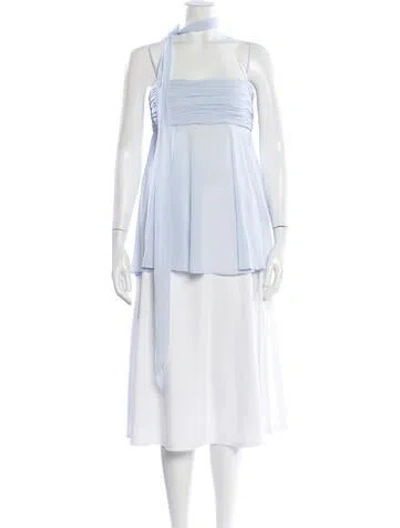 Pre-owned Ser.o.ya Tie Neck Sleeveless Top W/ Tags In Blue