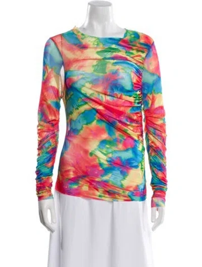 Pre-owned Ser.o.ya Tie-dye Print Bateau Neckline Sweatshirt In Pink